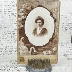 Antique portrait photo dated late 1800’s, early 1900’s. Cabinet card. Original old picture, vintage