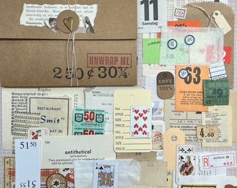 The Mini's: collage, junk journal, ephemera giftset. Small ephemera for crafting & collecting.