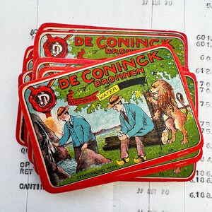 Vintage water bottle labels, de Coninck healthy water.