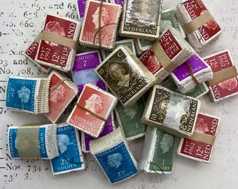 Bundles with approx. 100 stamps each. Vintage used stamps for collage art.