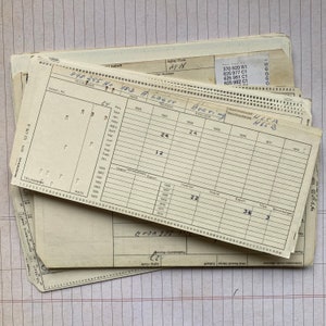 Vintage index cards from wild construction factory afbeelding 3