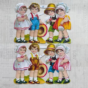 Scarti tedeschi - illustrazioni per bambini degli anni '50. Fustelle, effimeri, carta in rilievo, nostalgico, artigianato di carta, abbellimento, decorazione, album