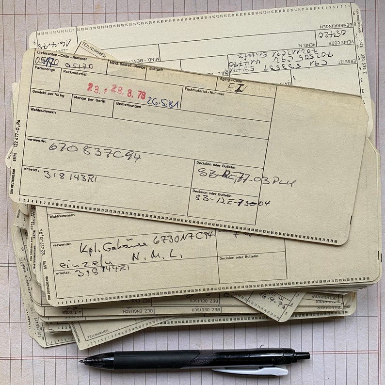 Vintage index cards from wild construction factory afbeelding 7