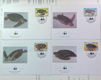 Beautiful WWF envelopes with matching stamps. Set of 4 official first day covers Anguilla 1983