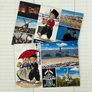Conjunto de 2 postales holandesas antiguas