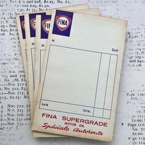 Vintage advertising notepad Fina Motor Oil - French memo pad