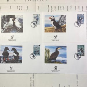 Beautiful WWF envelopes with matching stamps. Set of 4 official first day covers  Island of Man 1989