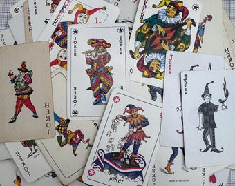 Joker playing cards. Set of 12 Advertising game cards