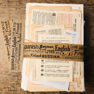 Set regalo in carta vintage con ca. 75 pagine in circa 10 lingue diverse