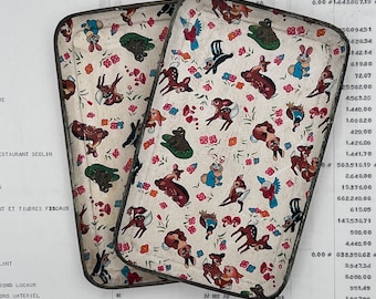 Vintage French tray - serving tray with illustrations which look a bit like Bambi & Thumper.