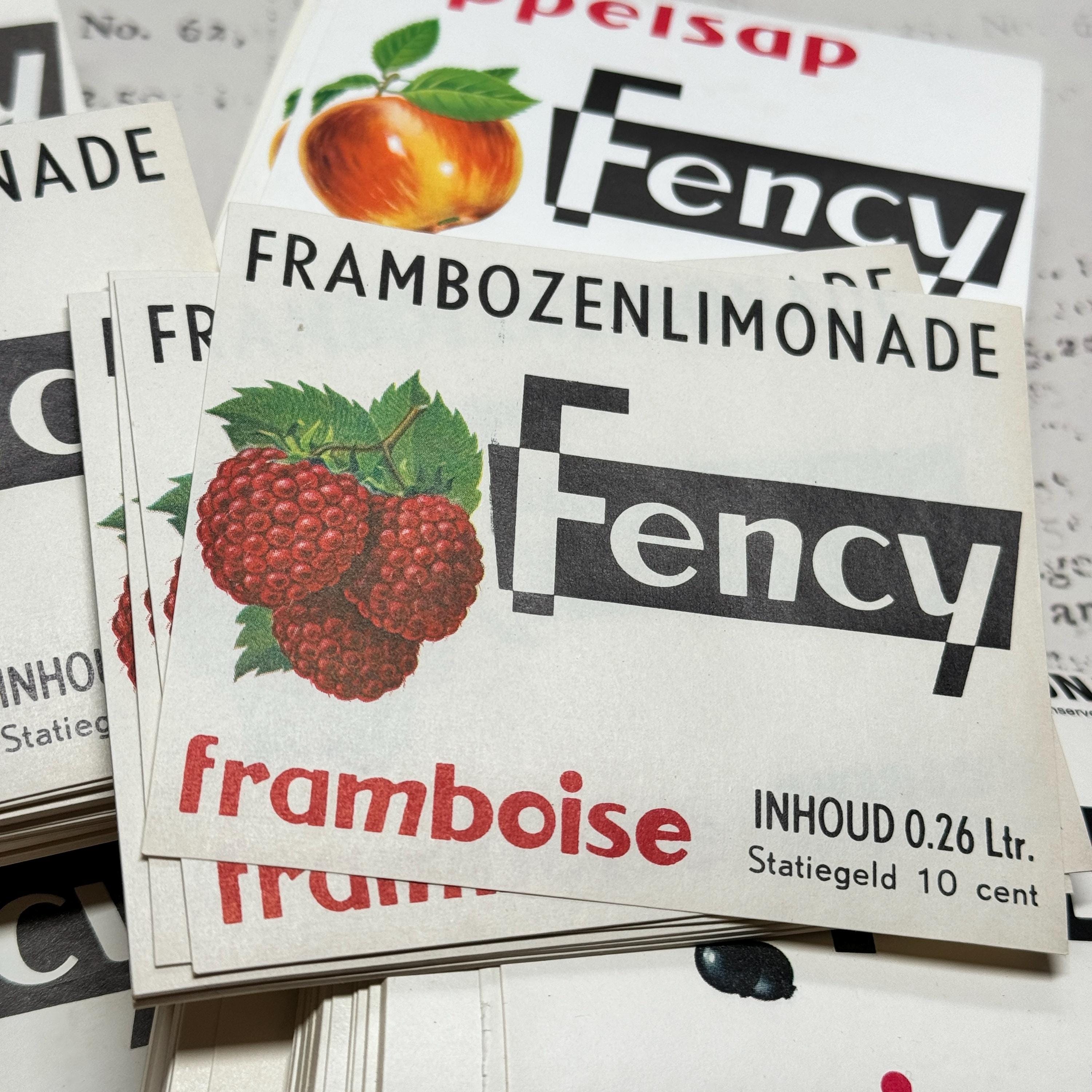 Set With 5 Vintage Fency Bottle Labels - Orange, Cerise, Applejuice ...