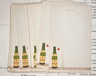 Table Menu cards - Vintage - retro menu cards, APOLLINARIS table waters