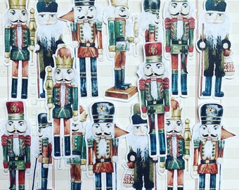 Nutcracker stickers. Vintage inspired watercolor design.