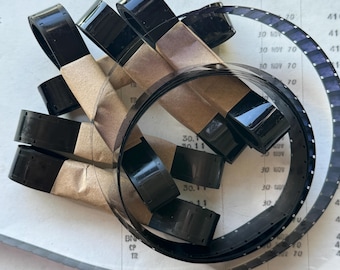 Vintage French Cinema film tape. Old 16 mm film from France, movie theater, analog, video recording
