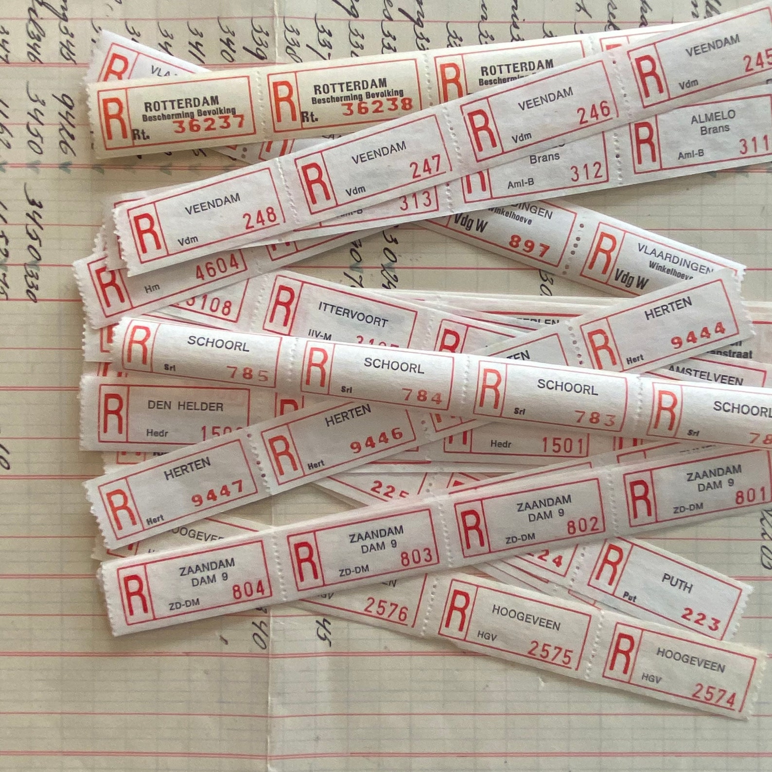 Vintage Registered Postage Mail Labels Strips of 4. Etsy