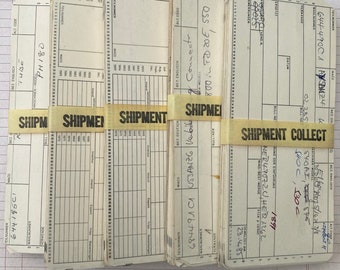 Vintage index cards from wild construction factory