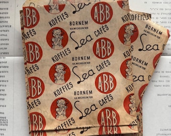 Lea Coffee, vintage paper bags, old shop bags, café, coffee, roasting company, 2 different sizes available