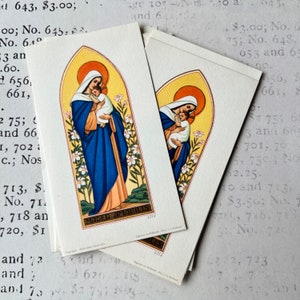 Card with religious illustration. Vintage card Mater Amabilis