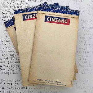 Vintage advertising notepad Cinzano French memo pad.