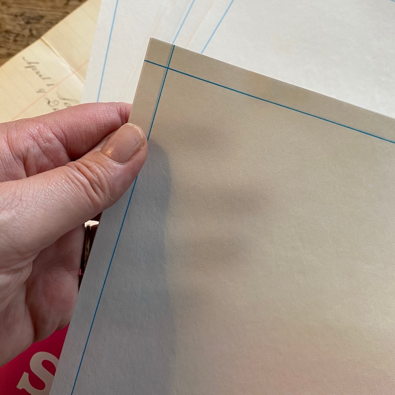 Vintage Sphinx Bond Schreibmaschinenpapier mit blauen Rändern, 5er-Set. Bild 3