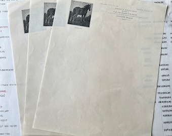 Breeder of Belgian Draft Horses, Letterhead Full Sheets,Vintage Paper Set of 3 sheets. Dixmude H. Joye & Bros.