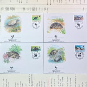 Beautiful WWF envelopes with matching stamps. Set of 4 official first day covers  Slovenië 1996