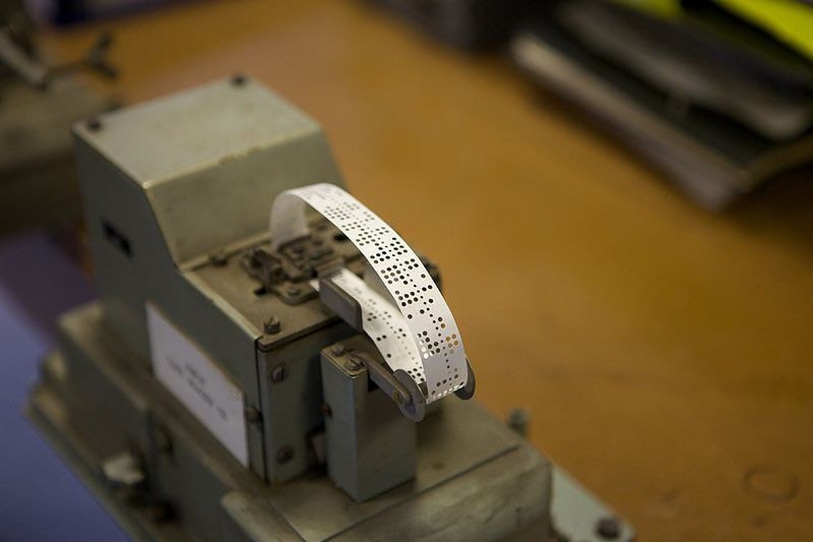 Mini Roll of BLUE Teletype Paper, Morse Code Paper. Vintage 2.5 Cm Wide ...