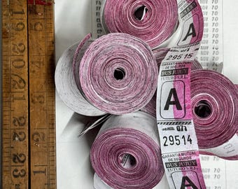 Full roll with vintage bus tickets.