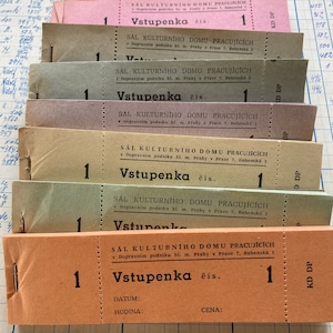 Vintage Old Czech Republic Tickets, tickets stubs, old tickets