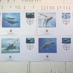 Beautiful WWF envelopes with matching stamps. Set of 4 official first day covers  Tonga 1996
