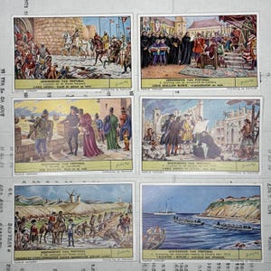 Vintage-Sammelkarten. Set mit 6 alten Karten der Firma Liebig, Werbe-Sammelkarten. Serie 472 Portugal