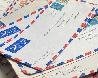 Vintage airmail envelopes from 1958-1962