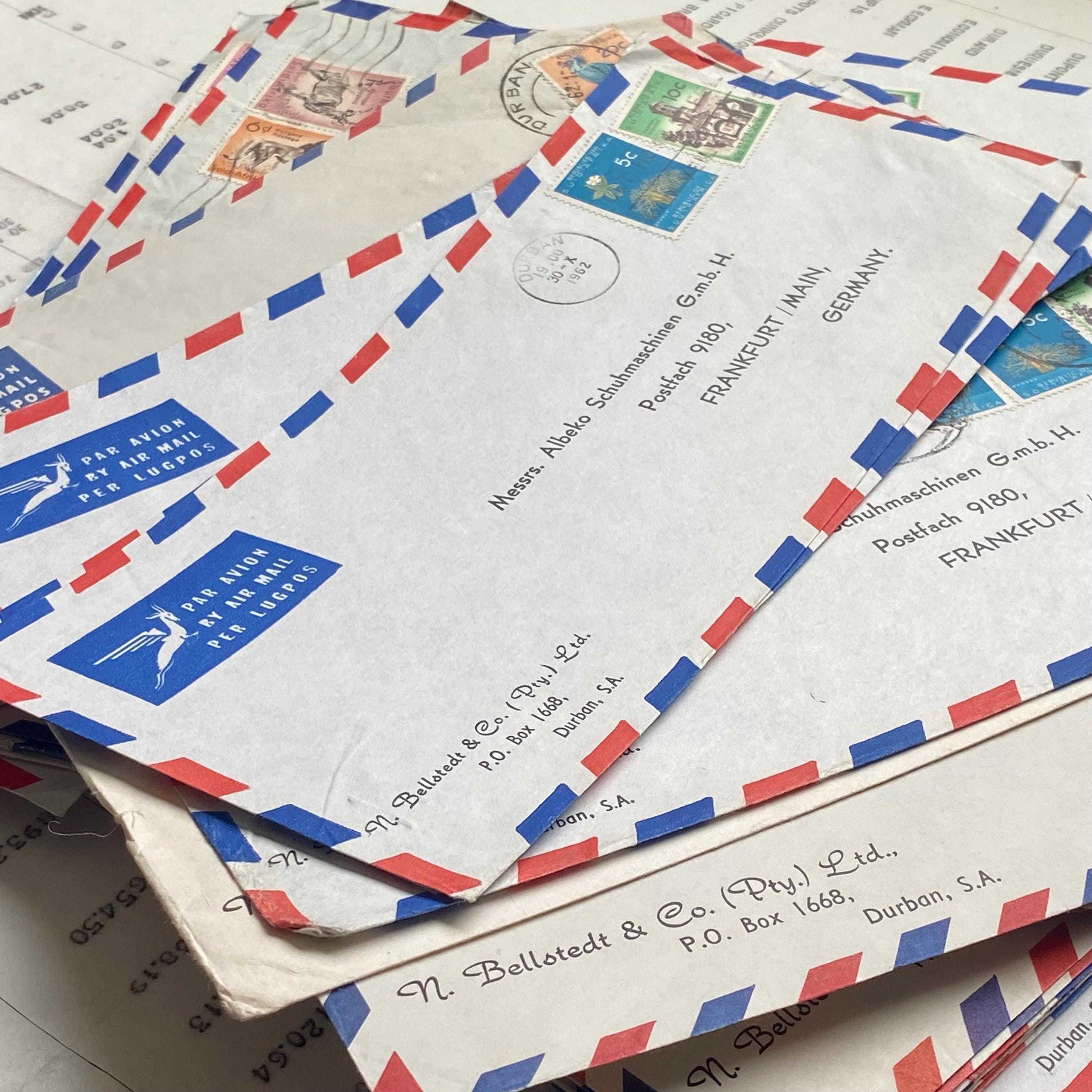 海外ヴィテージの手紙 Vintage Airmail Envelopes From 1958-1962 - Etsy