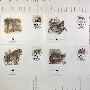 Beautiful WWF envelopes with matching stamps. Set of 4 official first day covers  Portugal 1988