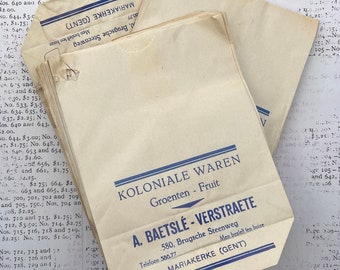 Wholesale vintage paper bags from greengrocer shop - craft color bags from Europe