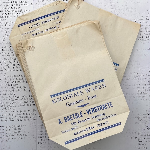 Wholesale vintage paper bags from greengrocer shop - craft color bags from Europe