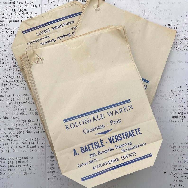 Wholesale vintage paper bags from greengrocer shop craft color bags from Europe image 1