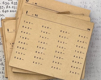 Vintage multiplication - division cards from French school.