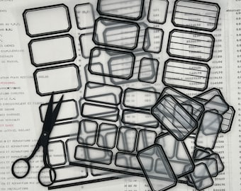 Black Vellum labels - Dennison inspired