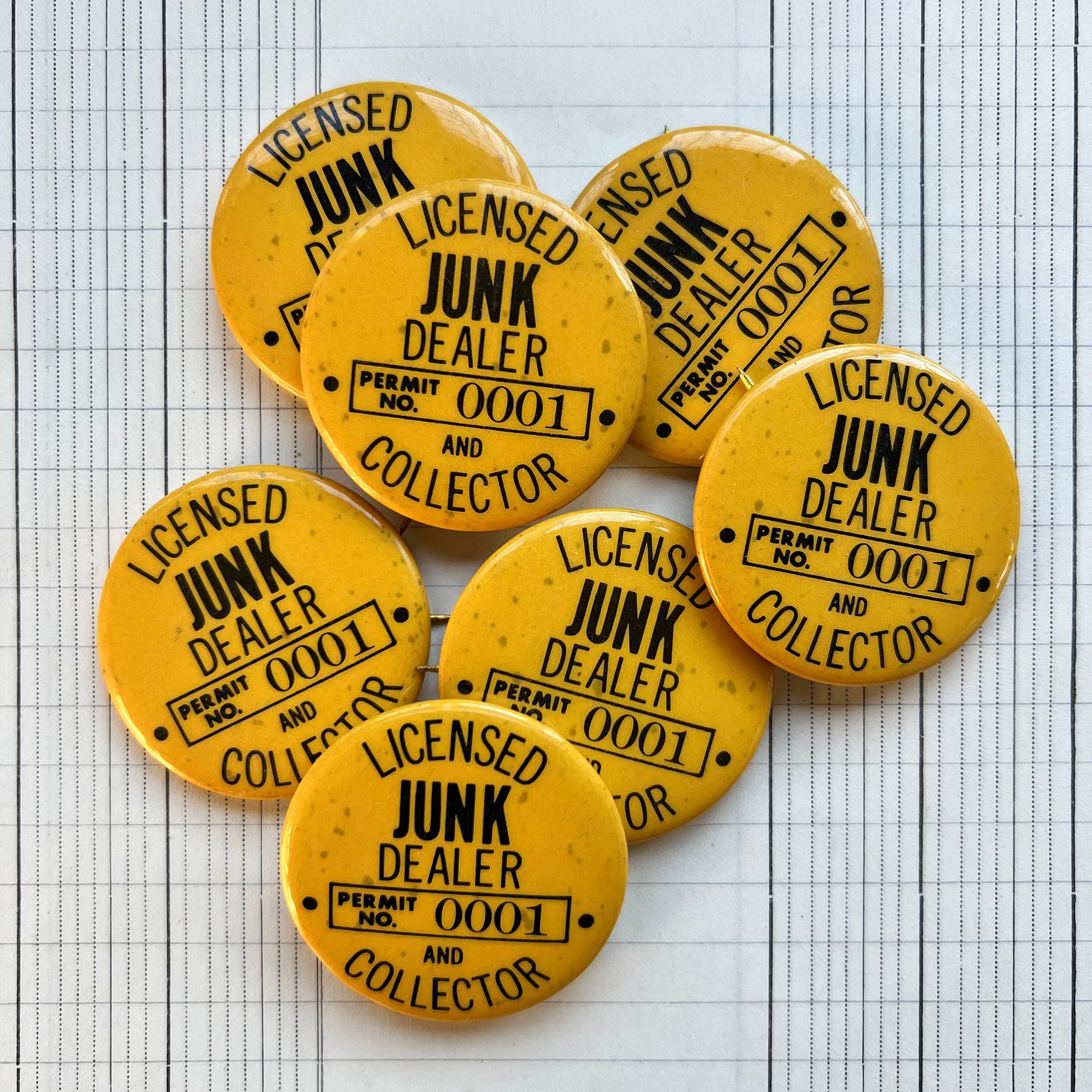 Vintage Licensed Junk Dealer | 42 Mm - Button Badge - Pin