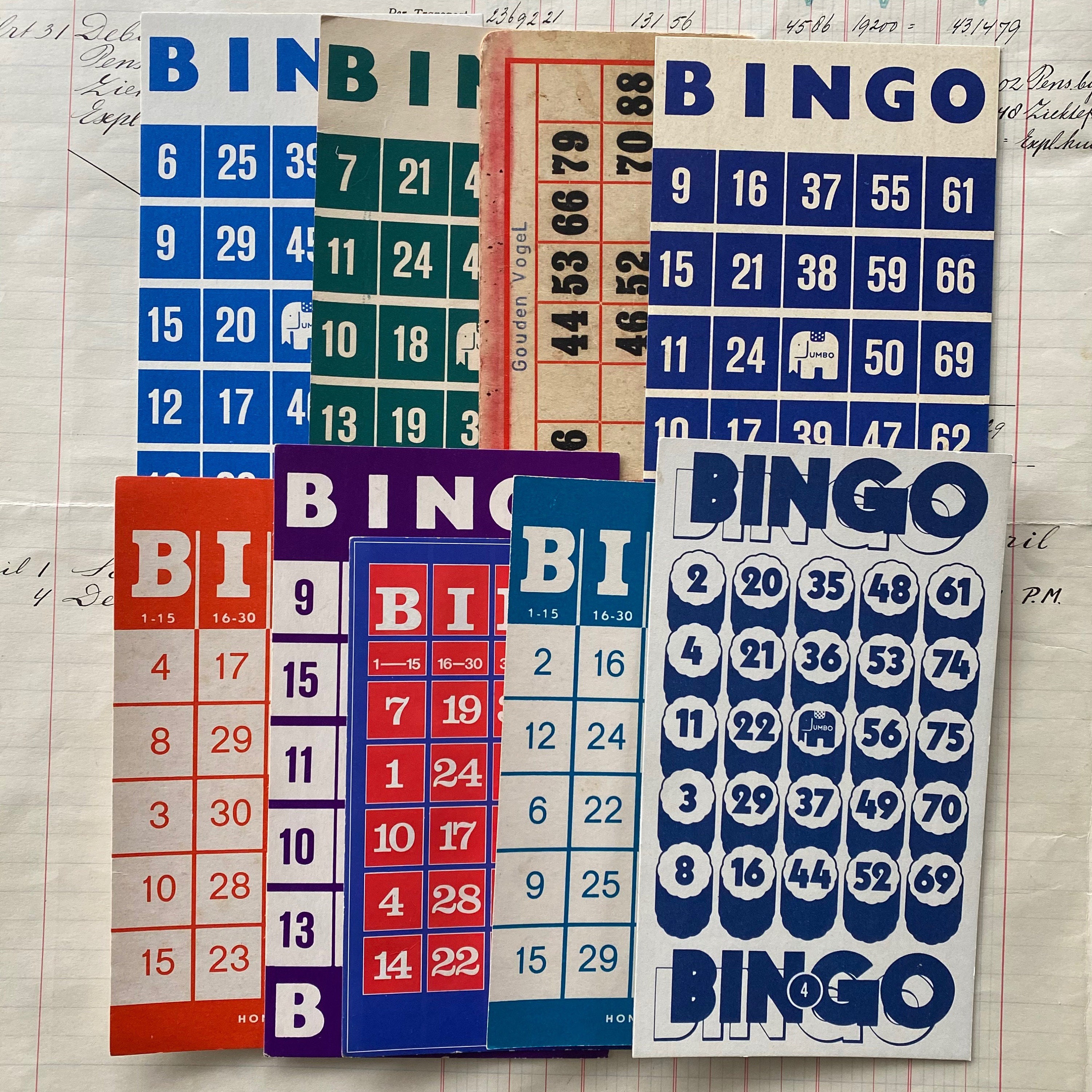 Bingo game cards vintage. Retro Bingo cards. Etsy