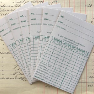 Cartes d'enregistrement du temps Cartes de journalisation.  Journal éphémère de style vintage. Cartes d'insertion de planificateur