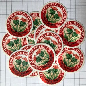 3 round Dutch cheese labels, vintage