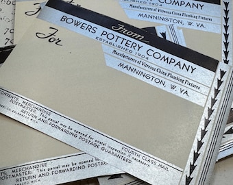 Original Bowers Pottery Company address labels. Vintage, rare and hard to find.