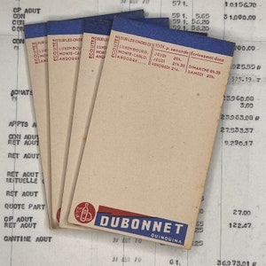 DUBONNET Blocco note pubblicitario vintage, blocco promemoria, blocco promemoria