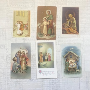 Cartes avec illustrations religieuses pour enfants. Ensemble de 6. Cartes sacrées, marqueurs bibliques, éphémères religieux, cartes de prière, journalisation.