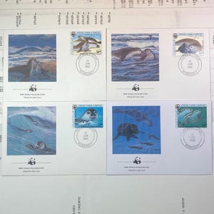 Beautiful WWF envelopes with matching stamps. Set of 4 official first day covers  Mauritanië 1986