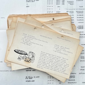Tarjetas de recetas antiguas