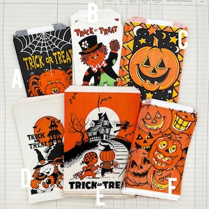Sacchetti per dolcetti di Halloween, sacchetti di carta vintage, dolcetto o scherzetto.