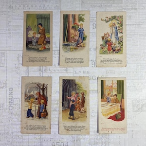 Cartes avec illustrations religieuses pour enfants. Ensemble de 6. Cartes sacrées, marqueurs bibliques, éphémères religieux, cartes de prière, journalisation.